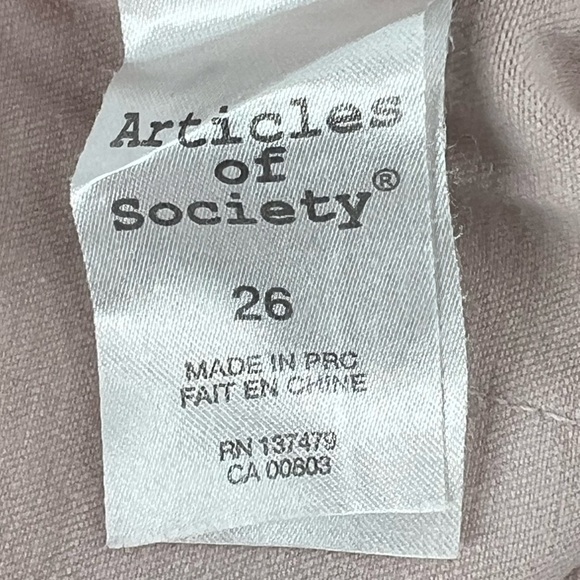 Articles Of Society Pink Rough Hem Straight Leg Jeans Size 26 Women’s - Picture 4 of 6